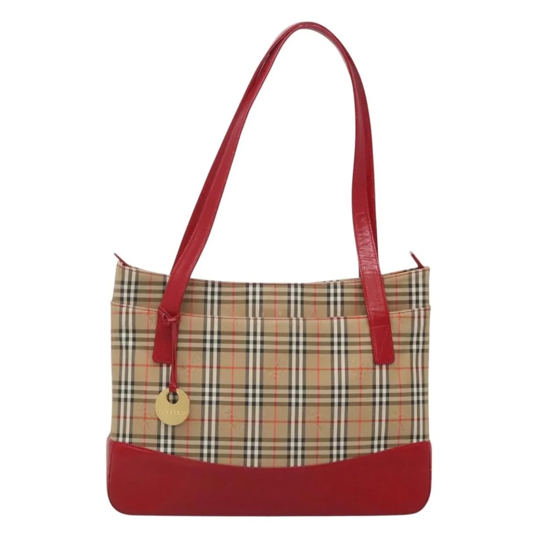 Beige Canvas Nova Check Tote with Leather Trim by Burberry (1 of 18)