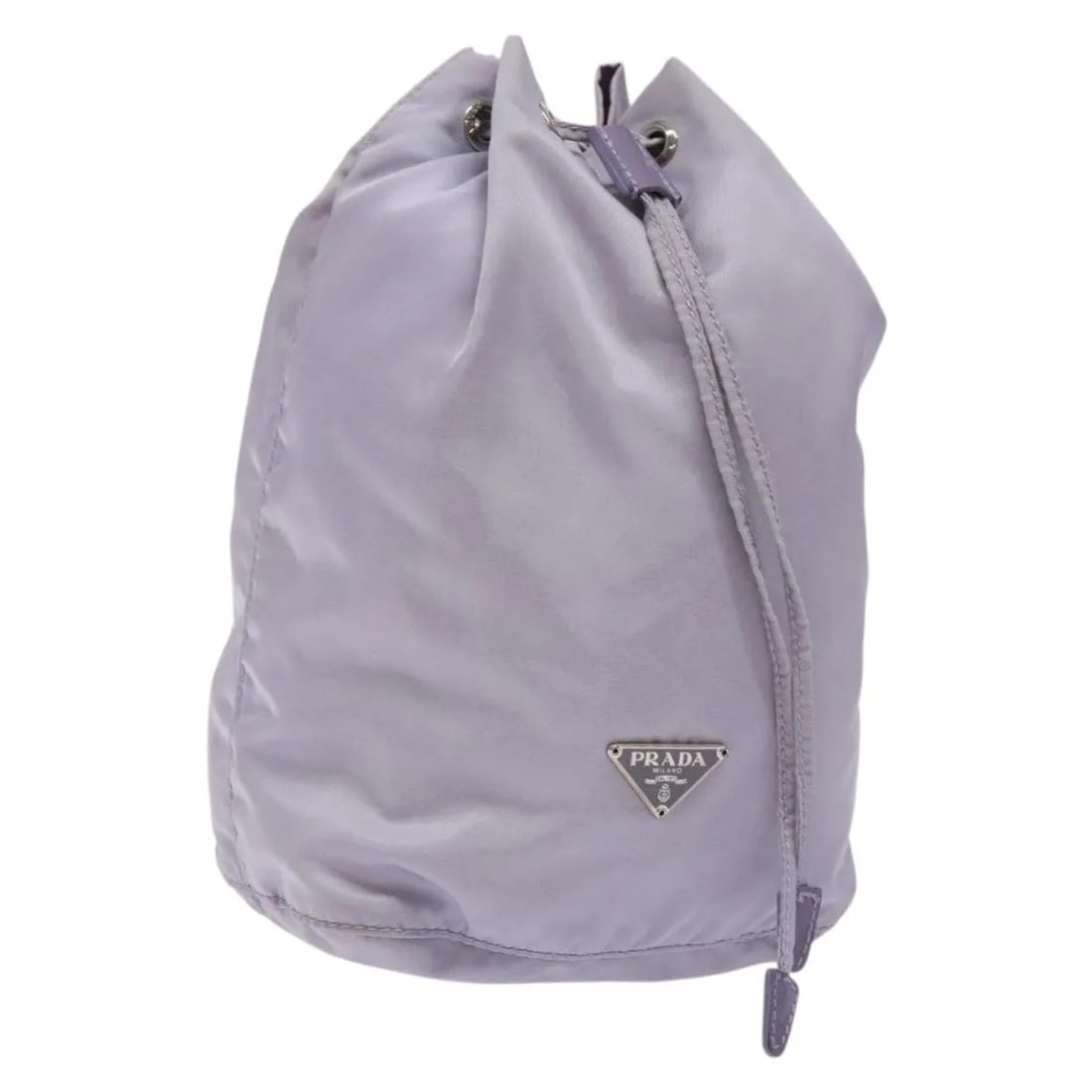 Prada Vela Nylon Purple Bucket Pouch Drawstring Handbag