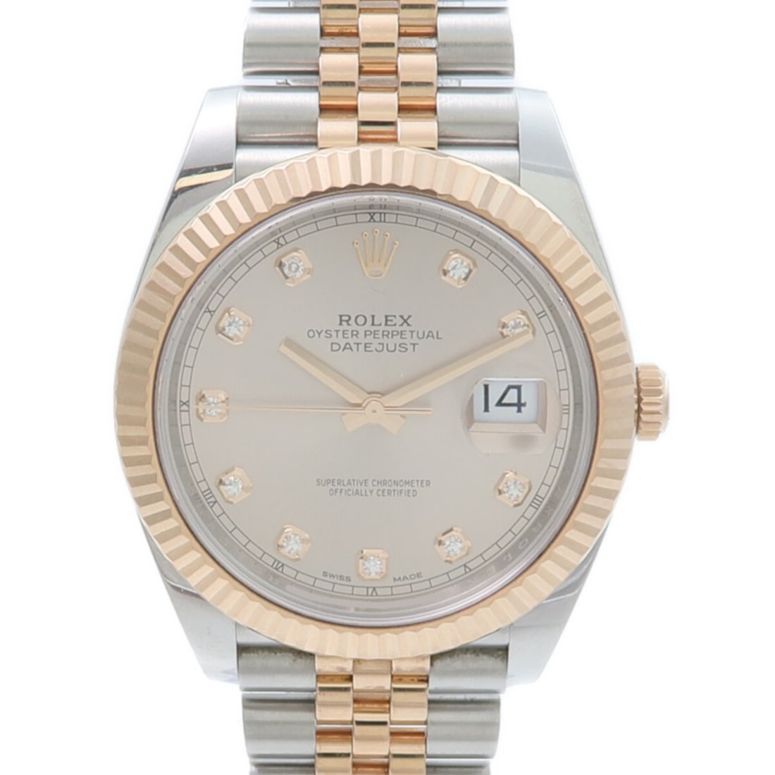 Rolex 126331G Datejust men's automatic watch with diamond rose gold steel: Rolex 126331G Datejust men's automatic watch with diamond rose gold steel Men's ROLEX Datejust 126331G automatic watch with a stainless steel and K18PG (rose gold) case, diamond accents, and Sundust c