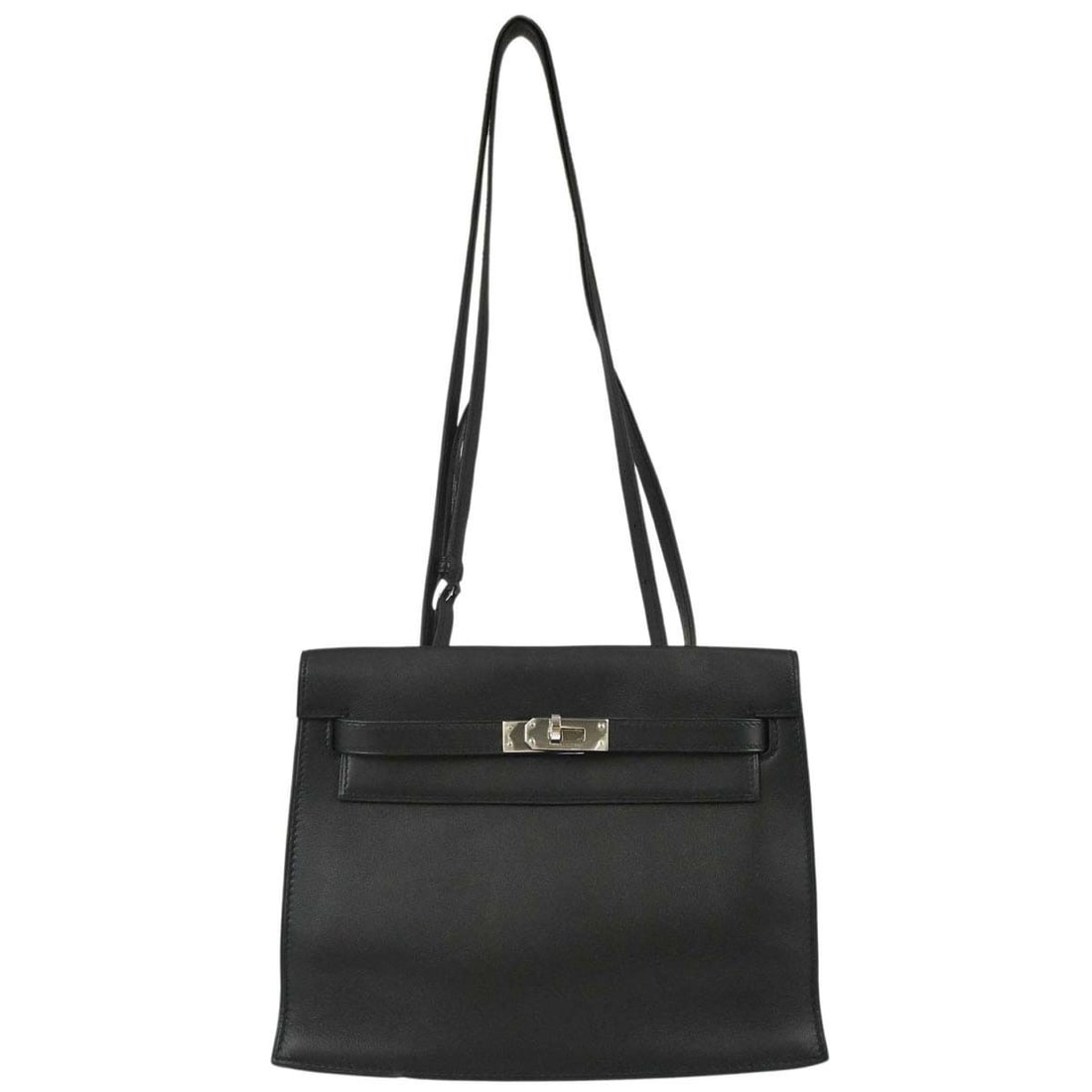 HERMES Kelly Dance 2 Black Swift Leather Shoulder Belt Bag: HERMES Kelly Dance 2 Black Swift Leather Shoulder Belt Bag Hermes Kelly Dance 2 shoulder bag in black Swift leather, made in France. This small bag features a turn lock closure, shoulder strap style, 