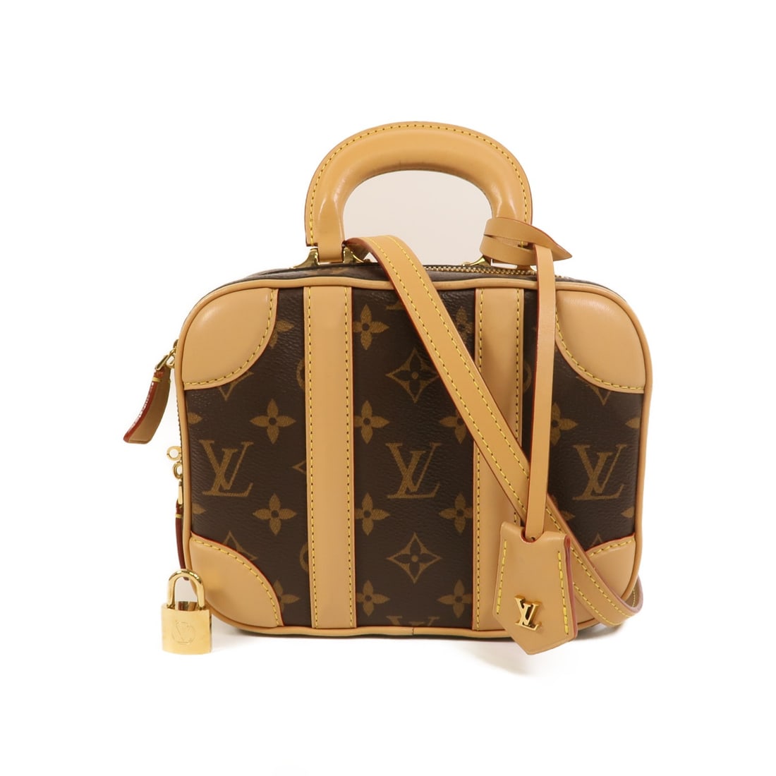 Louis Vuitton Valisette M44804 Monogram 2way Bag Brown: Louis Vuitton Valisette M44804 Monogram 2way Bag Brown A Louis Vuitton Valisette 2way shoulder bag in brown Monogram and PVC coated canvas. It features gold-tone hardware, a shoulder strap, clochette,