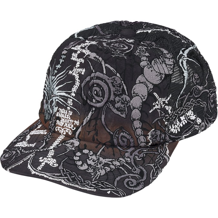 Black Mesh Back 6 Panel Hat Supreme Wombat Embroidered (1 of 1)