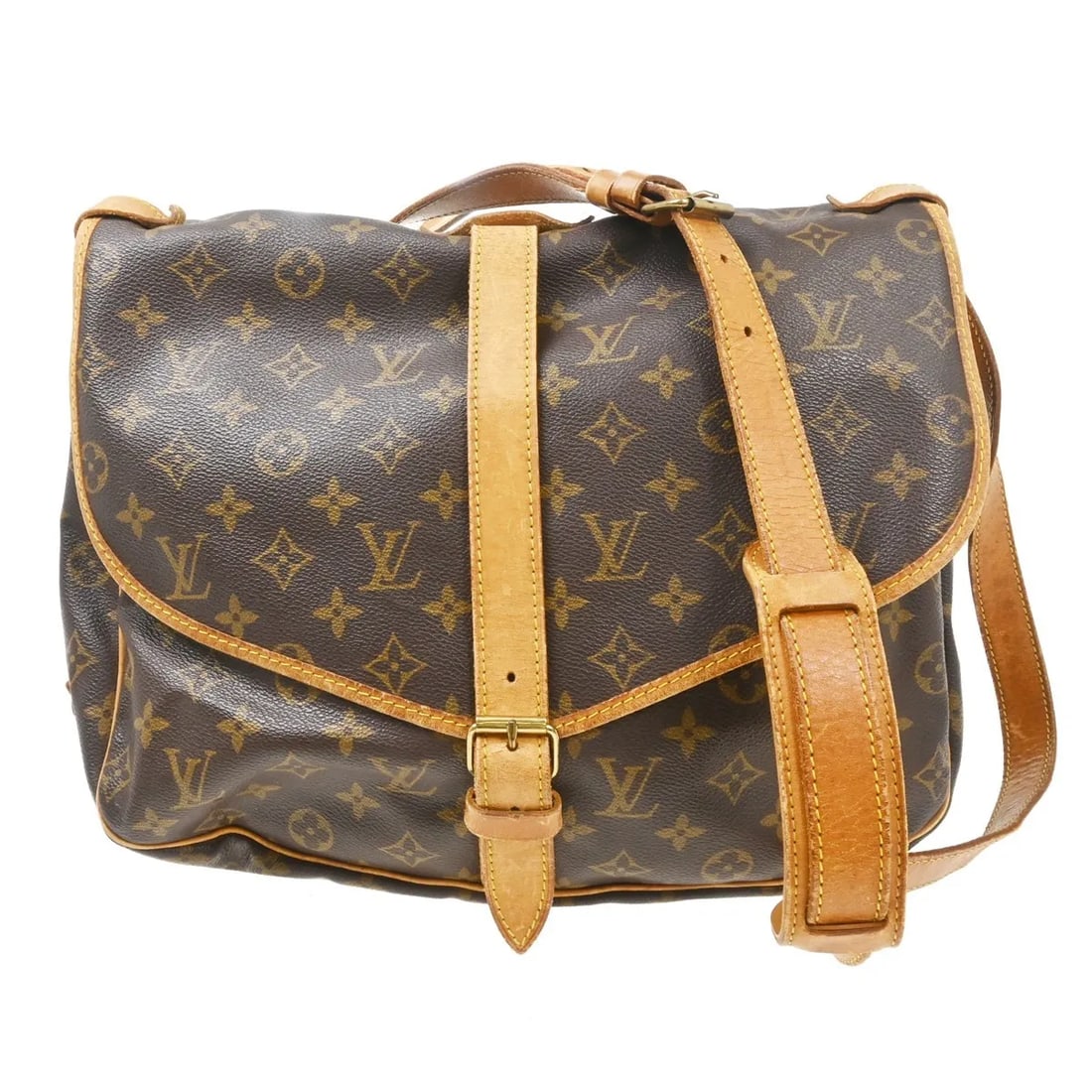 Louis Vuitton Saumur unisex brown canvas shoulder bag