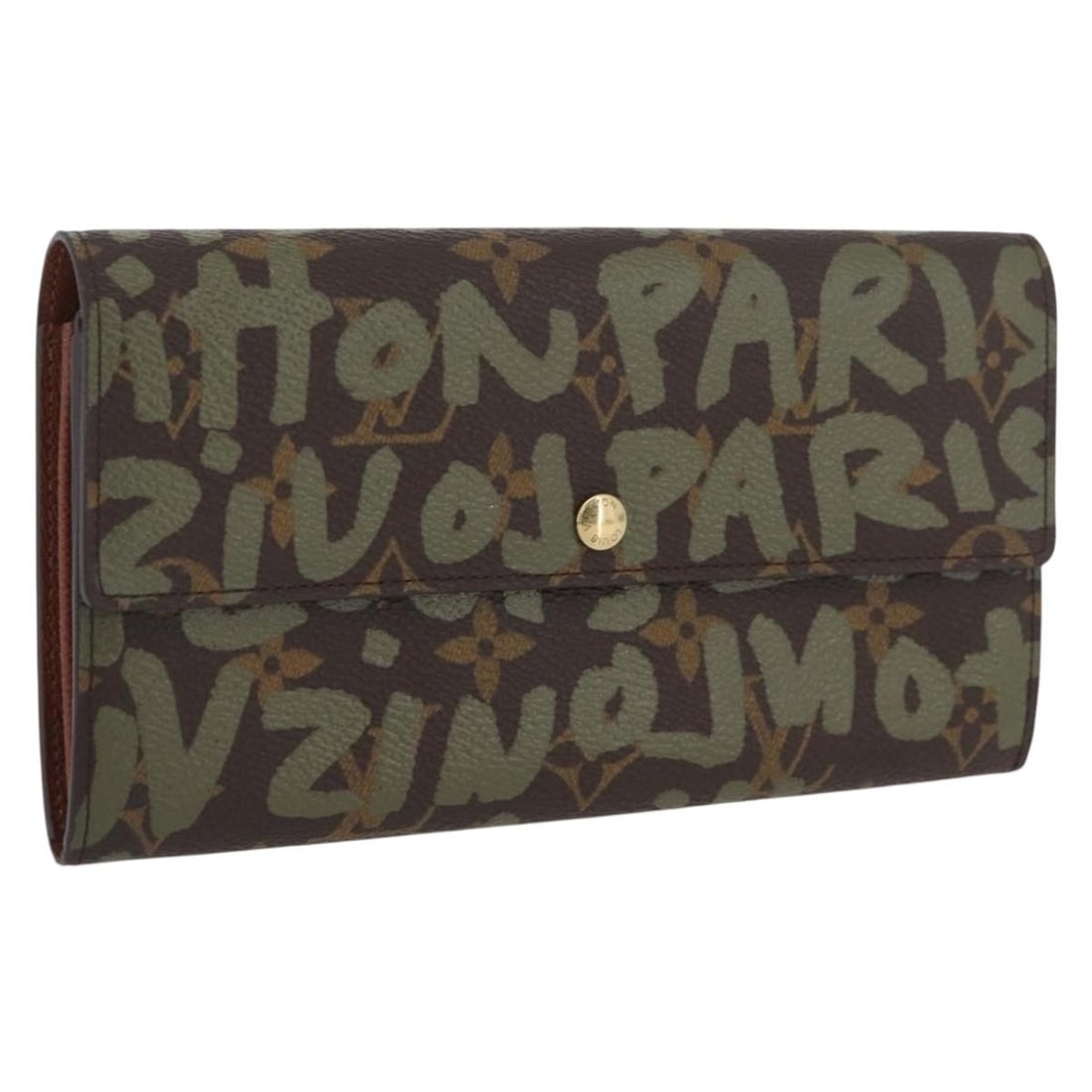 Louis Vuitton Monogram Graffiti Long Wallet Khaki Canvas M92188