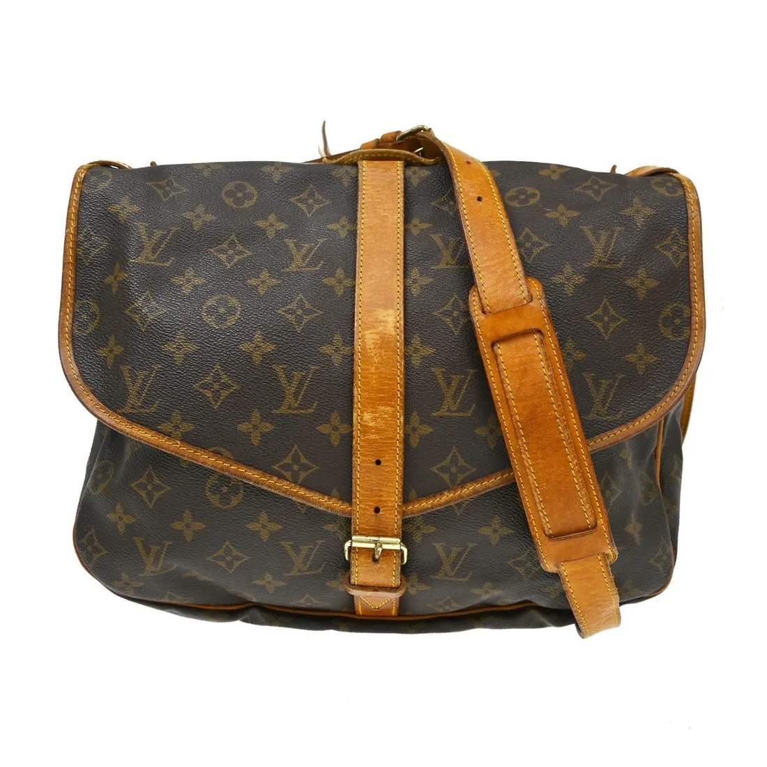 Louis Vuitton Saumur Unisex Brown Canvas Shoulder Bag