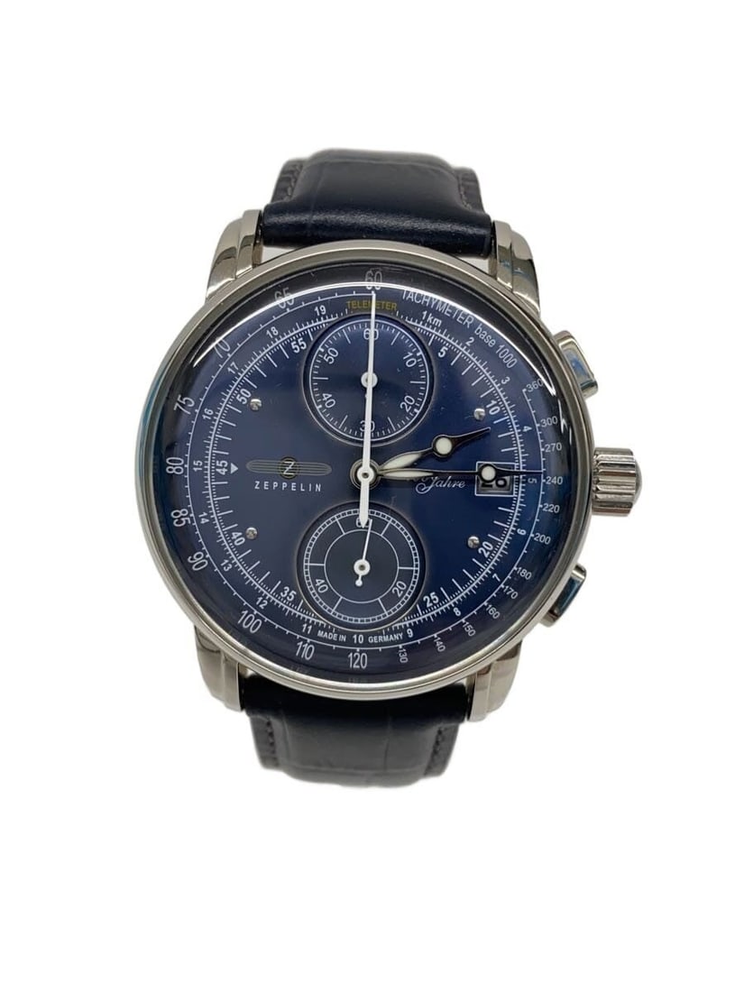 ZEPPELIN 8670-3 Blue Leather Quartz Wristwatch