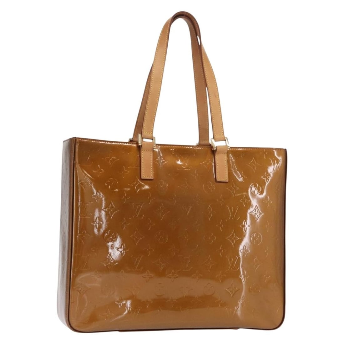Bronze Patent Leather Louis Vuitton Columbus Tote Bag M91134