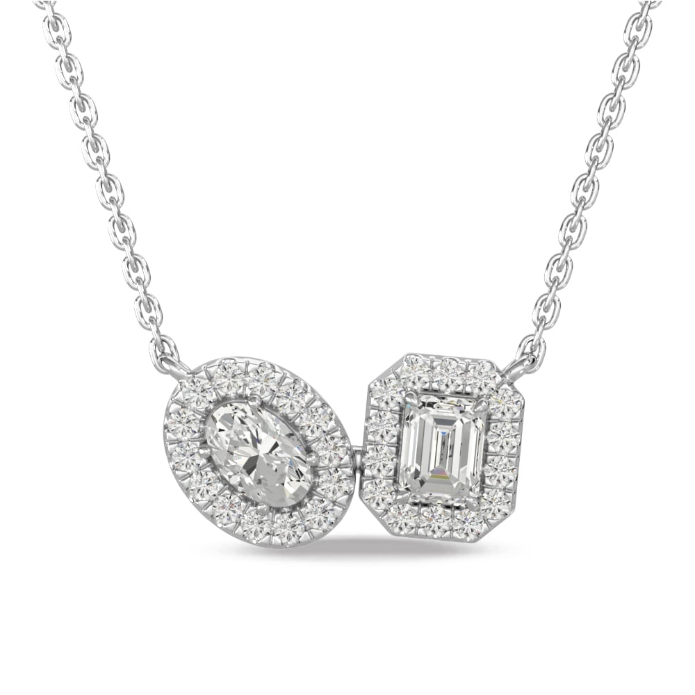 14K White Gold Diamond 5/8 Ct.Tw Fashion Necklace