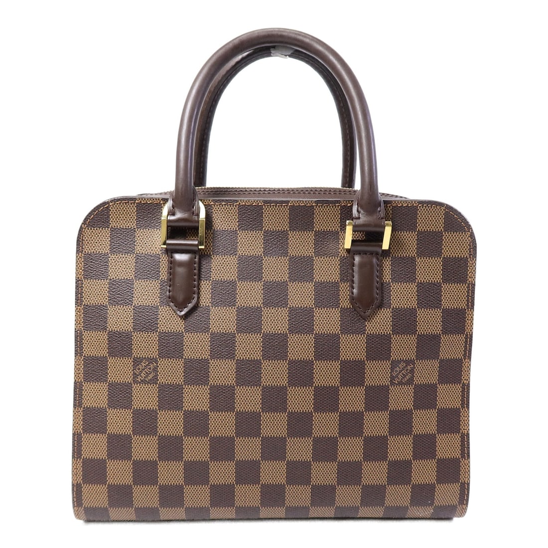 Louis Vuitton Triana N51155 Damier Ebene Brown Handbag: Louis Vuitton Triana N51155 Damier Ebene Brown Handbag Louis Vuitton Triana handbag, model N51155, in Damier Ebene x Brown. It is made from Damier x PVC coated canvas and features a handle drop of 32 