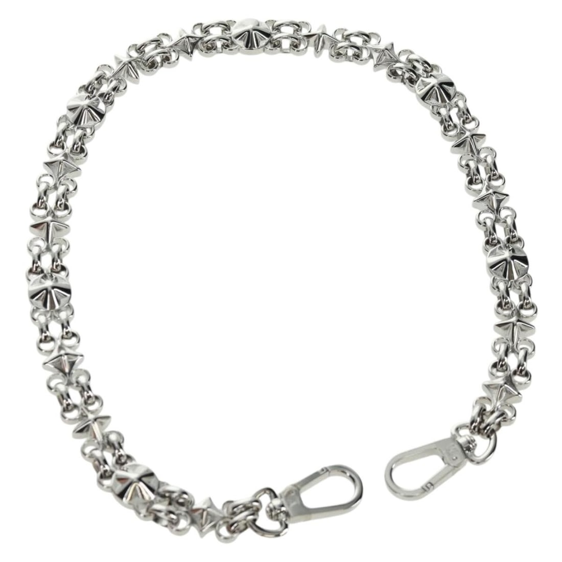 Louis Vuitton Silver Tone Metal Chain Strap 59cm France: Louis Vuitton Silver Tone Metal Chain Strap 59cm France Louis Vuitton silver-tone metal chain strap made in France. It is described as being in excellent condition, with no remarkable scratches, and h