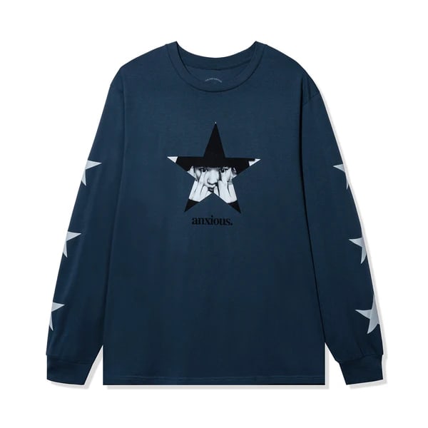 Anti Social Social Club Anxiety Star Petrol Long Sleeve Tee Small (1 of 2)