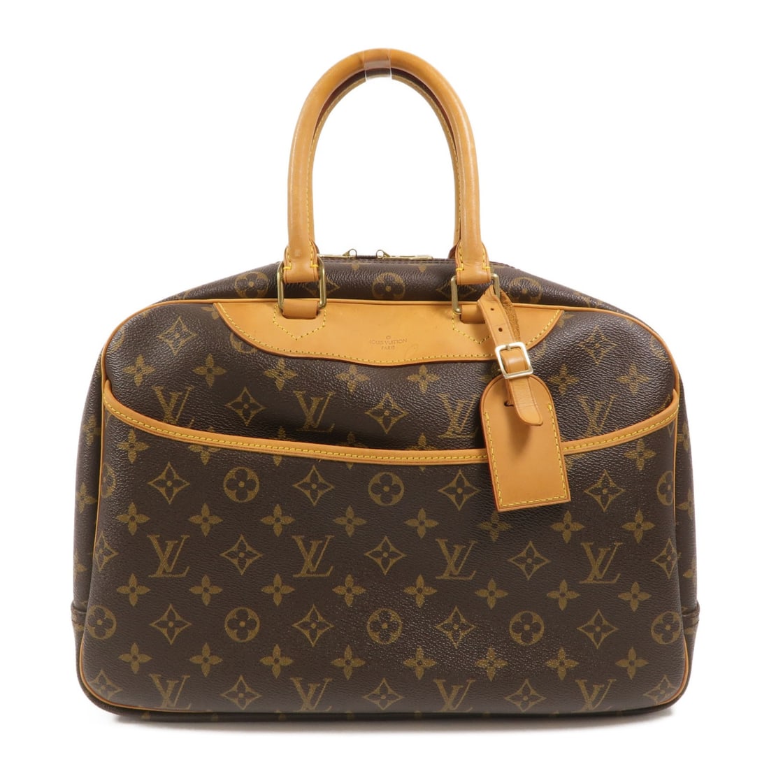 Louis Vuitton Deauville Monogram PVC Coated Canvas Handbag M47270: Louis Vuitton Deauville Monogram PVC Coated Canvas Handbag M47270 Louis Vuitton Deauville handbag in brown monogram and PVC coated canvas. It features a handle drop of 36 cm, multiple interior and ext