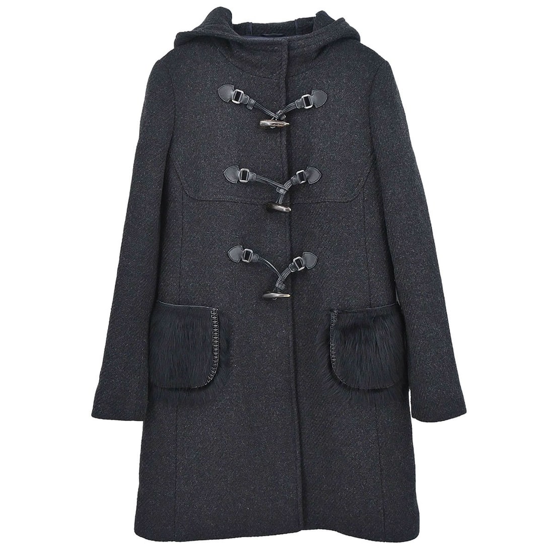 Prada APD1 2006 3700 gray wool duffel overcoat IT 42 (1 of 18)