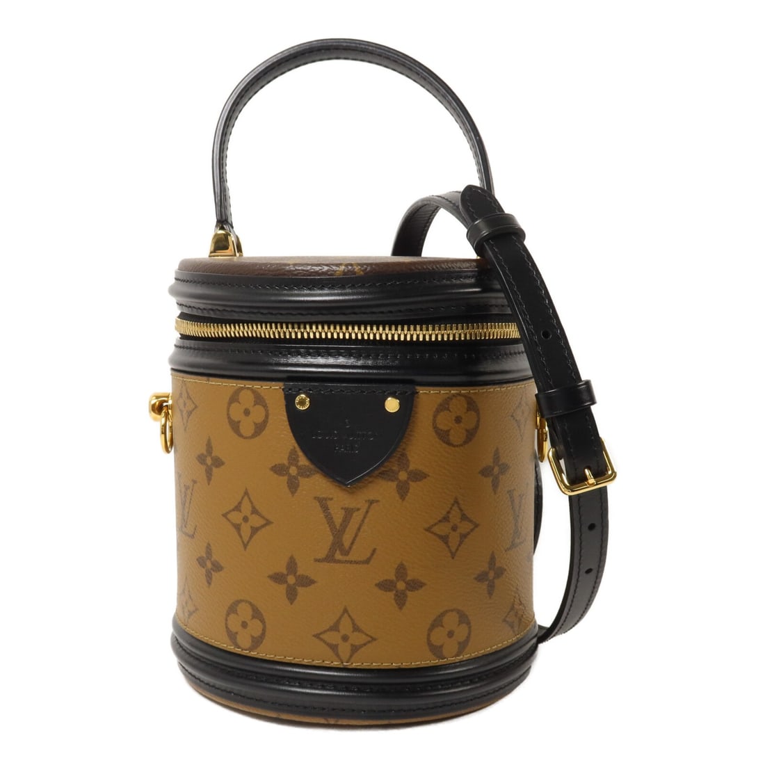 Louis Vuitton Cannes M43986 2 Way Monogram Reverse Shoulder Bag Brown: Louis Vuitton Cannes M43986 2 Way Monogram Reverse Shoulder Bag Brown A Louis Vuitton Cannes 2 Way Shoulder Bag in Brown, model M43986, featuring Monogram Reverse x PVC coated canvas construction. Thi