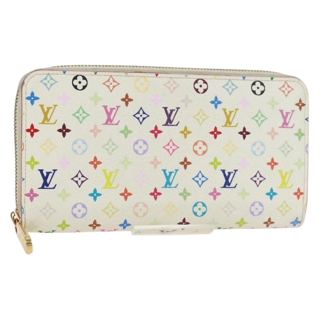 Louis Vuitton Multicolor Canvas Zippy Long Wallet in White M60241: Louis Vuitton Multicolor Canvas Zippy Long Wallet in White M60241 This Louis Vuitton Monogram Multicolor Zippy Long Wallet features a white canvas exterior with the signature multicolor monogram patte