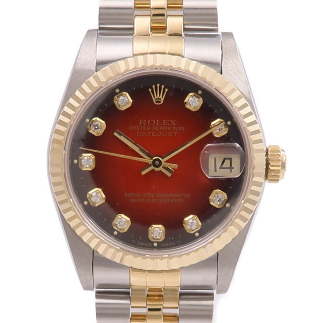 Automatic Rolex Datejust 68273G Diamond Watch 18K Gold Steel: Automatic Rolex Datejust 68273G Diamond Watch 18K Gold Steel Rolex Datejust 68273G automatic watch with a 18K yellow gold, stainless steel, and diamond construction. It features automatic winding, a d