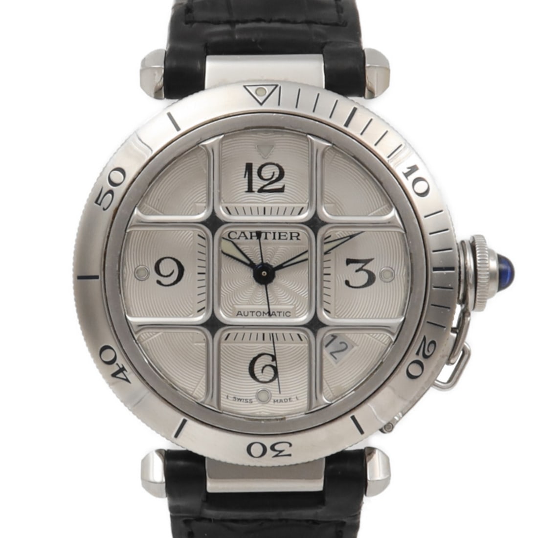 Cartier W3104055 Pasha Grid mens automatic stainless steel wristwatch (1 of 18)
