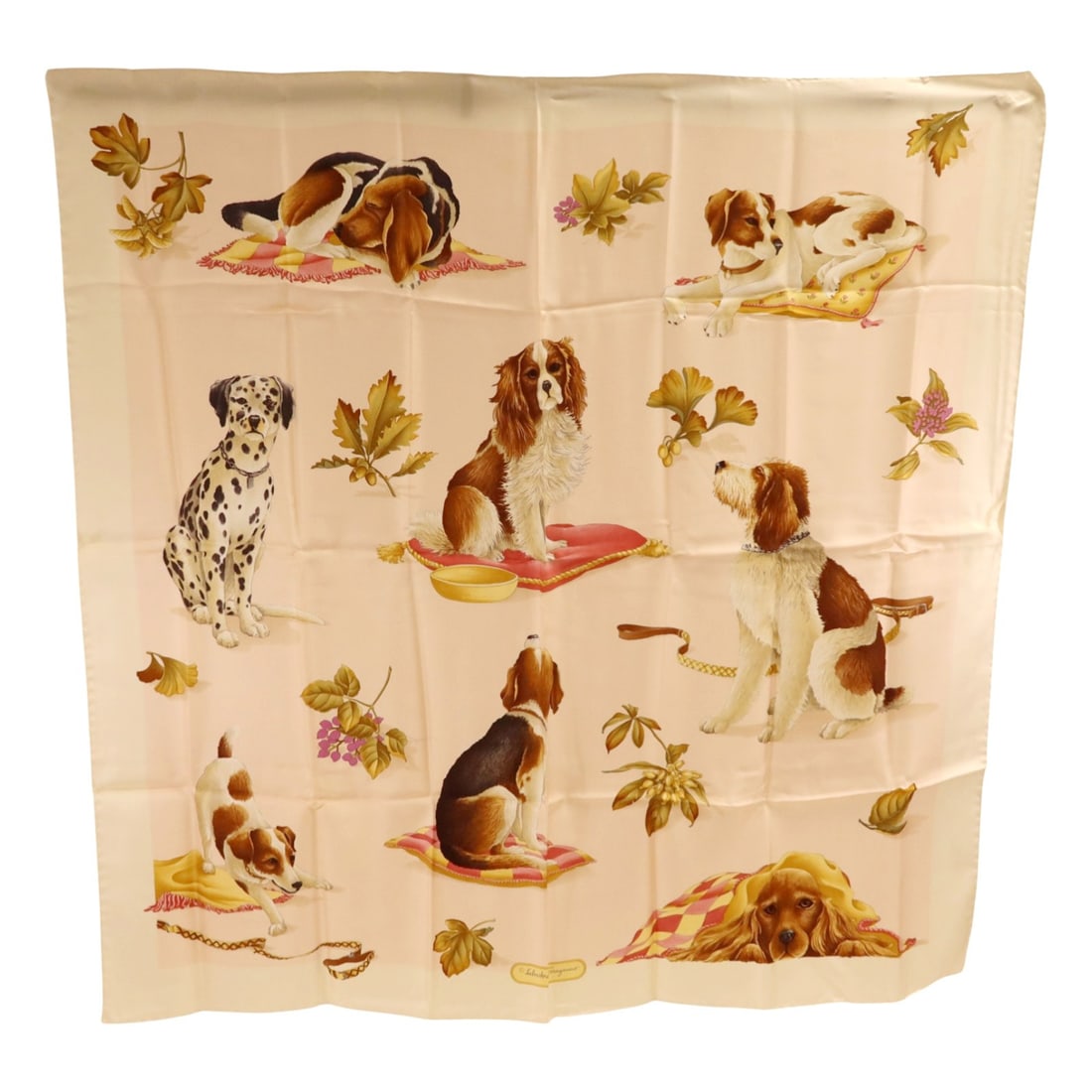 Salvatore Ferragamo Silk Scarf 90x90 Pink Brown Multicolor: Salvatore Ferragamo Silk Scarf 90x90 Pink Brown Multicolor A women's scarf by Salvatore Ferragamo in silk, presented in pink, brown, and multicolor tones. The scarf measures 90 cm x 90 cm (35.4 in x 3