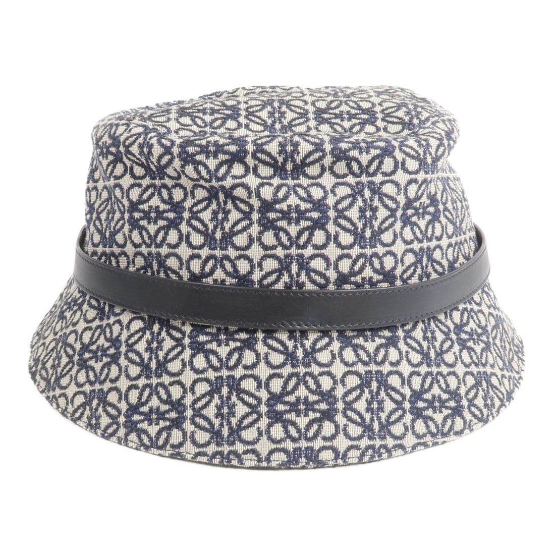 LOEWE K820HB1X07 Anagram Canvas Bucket Hat Navy Blue (1 of 11)