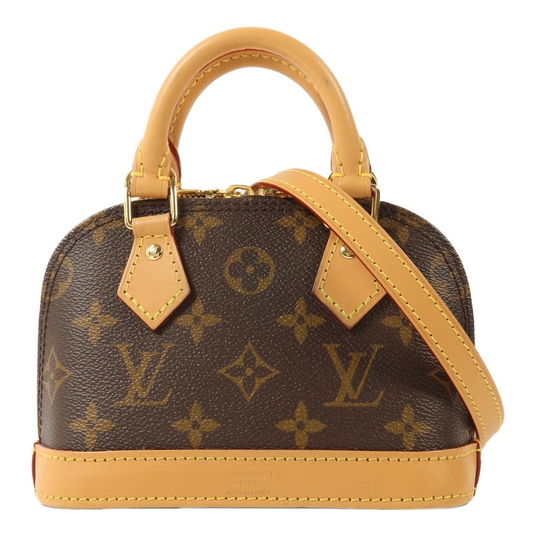 Louis Vuitton Nano Alma Monogram Shoulder Bag M82717 Brown: Louis Vuitton Nano Alma Monogram Shoulder Bag M82717 Brown Louis Vuitton Nano Alma 2 Way Shoulder Bag, model M82717, in brown monogram and PVC coated canvas. It features a 2-way design with handle and