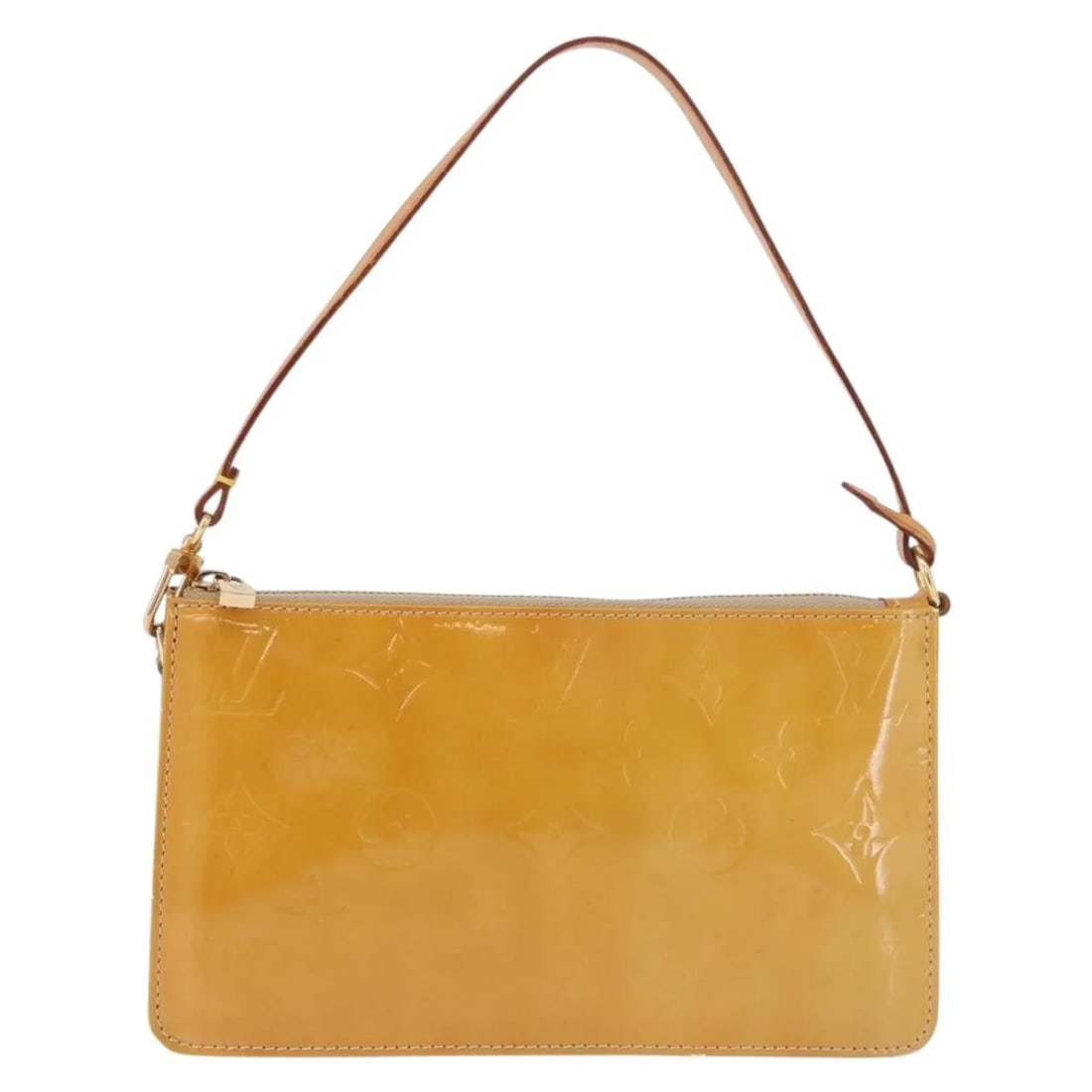 Louis Vuitton Lexington Pochette Beige Patent Leather Bag: Louis Vuitton Lexington Pochette Beige Patent Leather Bag Louis Vuitton Lexington Pochette in beige patent leather, made in France. This female model features a compact silhouette with dimensions of 2
