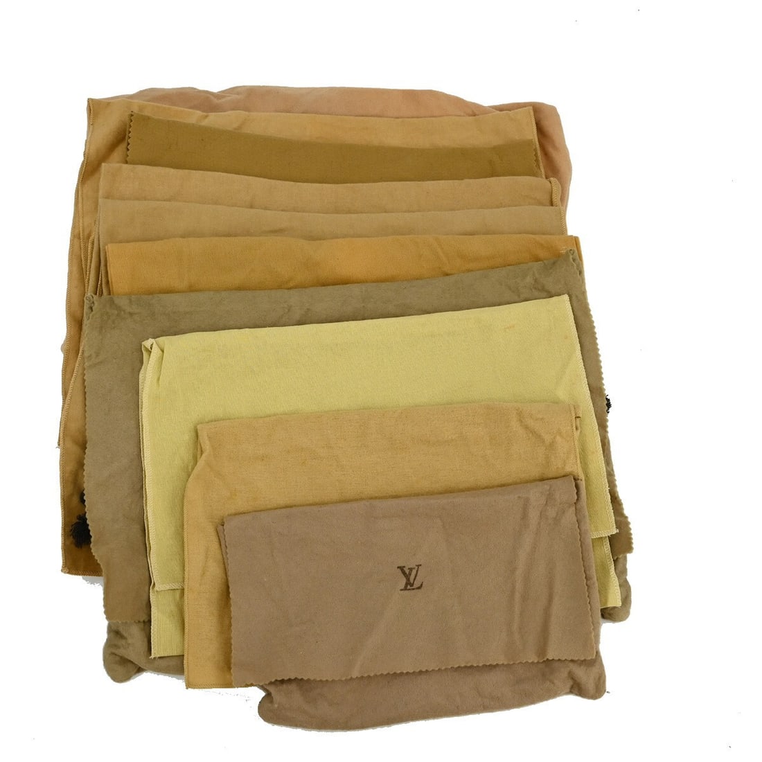 Set of 10 Louis Vuitton Cotton Dust Bags Brown Beige: Set of 10 Louis Vuitton Cotton Dust Bags Brown Beige Set of 10 authentic Louis Vuitton dust bags in brown and beige cotton. These unisex dust bags show overall signs of use with reasonable wear and te