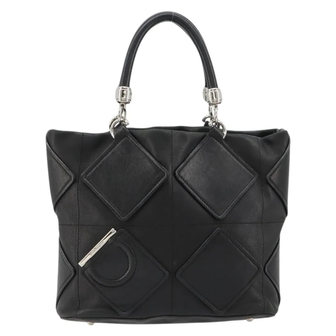 Salvatore Ferragamo Vintage Handbag Black Leather Italy: Salvatore Ferragamo Vintage Handbag Black Leather Italy This Salvatore Ferragamo vintage handbag is crafted from black leather and designed for women. The bag features a classic silhouette with handle