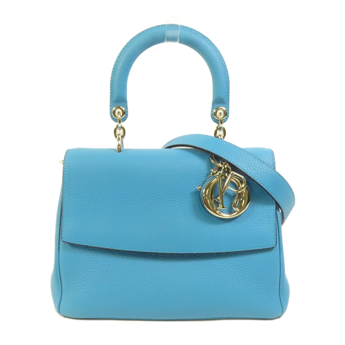 Dior Be Dior Medium 2 Way Shoulder Bag Blue Calfskin: Dior Be Dior Medium 2 Way Shoulder Bag Blue Calfskin A Christian Dior Be Dior medium 2-way shoulder bag in blue calfskin (cowhide) leather. It features a flap closure, a handle, and a shoulder strap, 