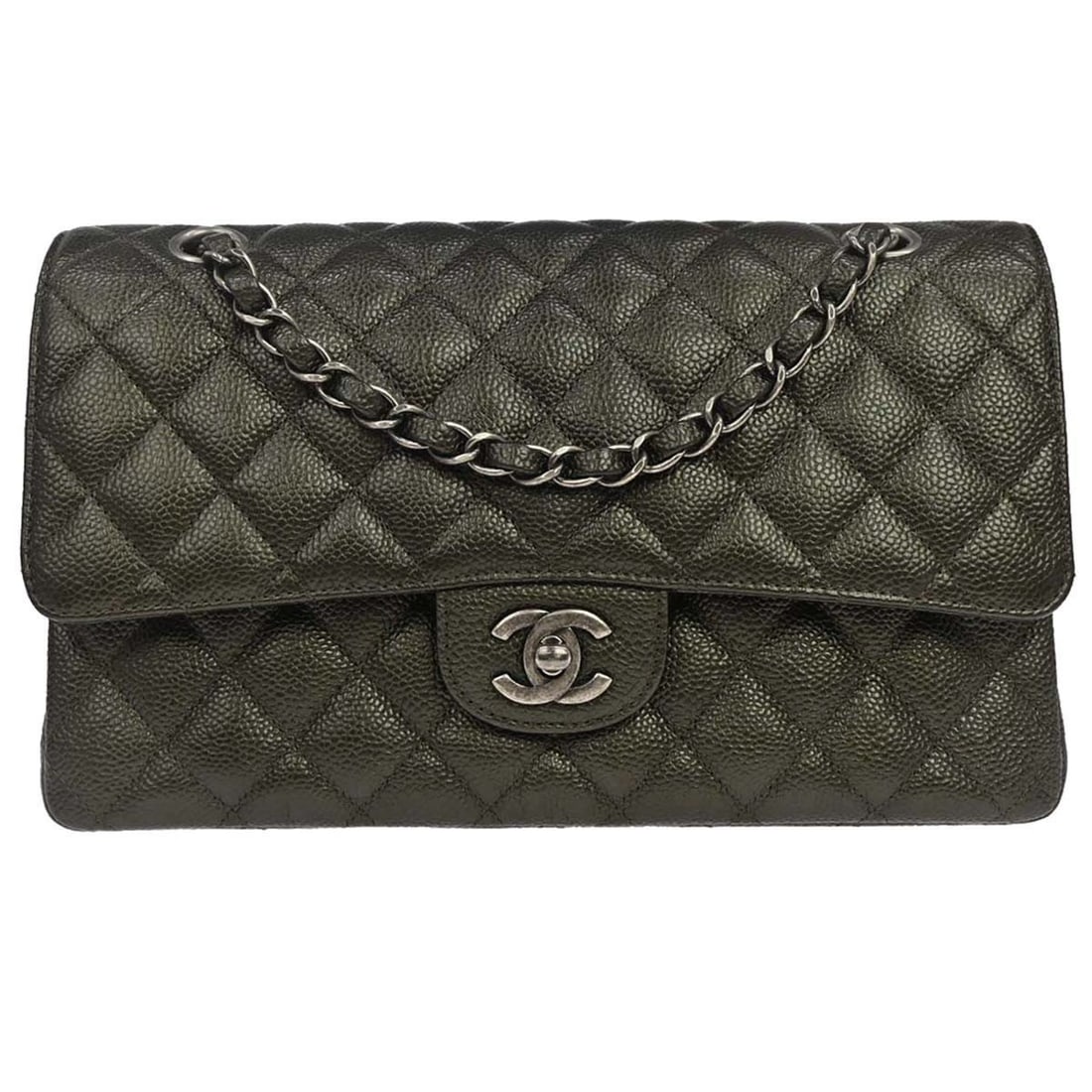 CHANEL Classic Double Flap Medium Caviar Leather Shoulder Bag (1 of 15)