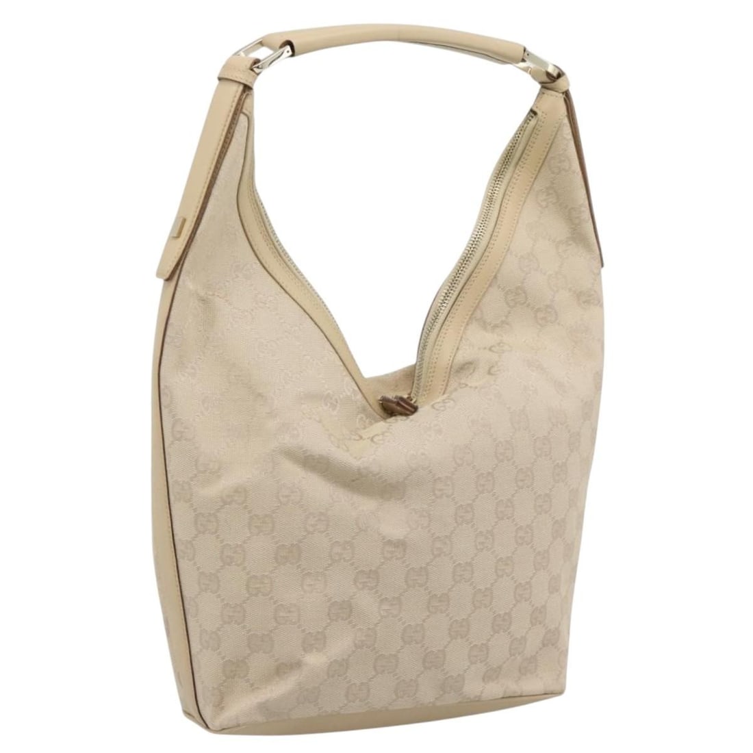 Gucci 73885 GG Canvas Handbag Beige with Dust Bag: Gucci 73885 GG Canvas Handbag Beige with Dust Bag Gucci hand bag in beige GG canvas with a gold tone finish. It comes with a dust bag and was made in Italy. The bag is in excellent condition overall, 
