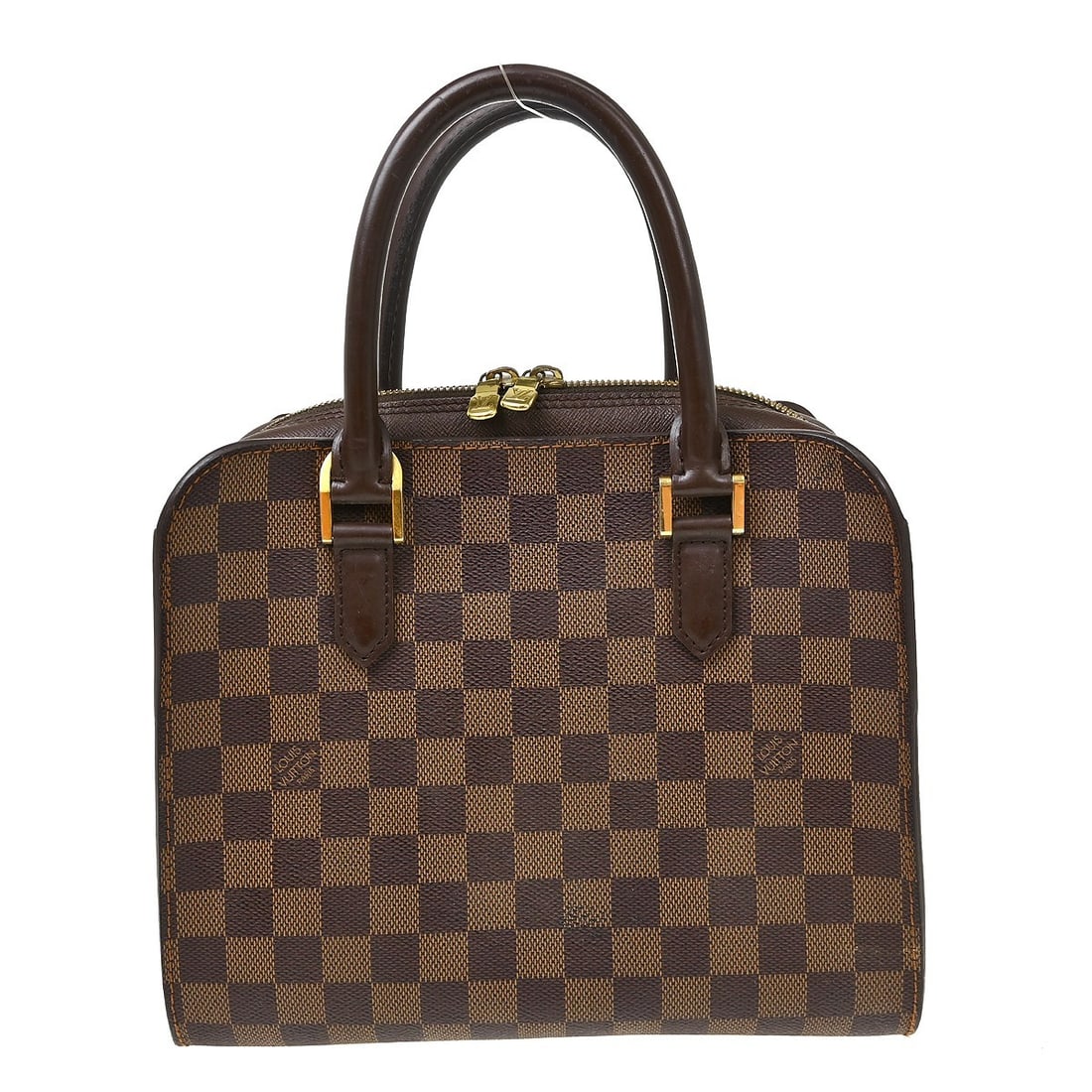 Louis Vuitton Triana Damier Ebene Satchel N51155 Brown: Louis Vuitton Triana Damier Ebene Satchel N51155 Brown Louis Vuitton Damier Triana handbag in Damier Ebene pattern with a zip closure and double handles. It is a medium satchel/top handle bag in brown