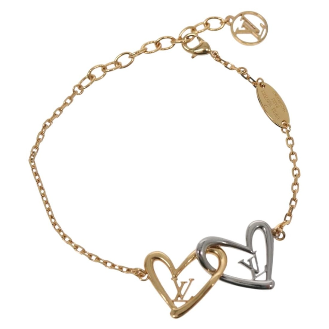 Louis Vuitton M00466 Heart Falling in Love Gold Tone Bracelet (1 of 15)