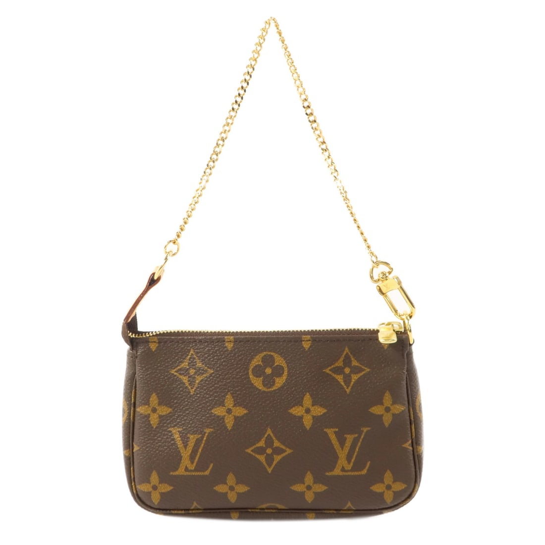 Louis Vuitton Mini Pochette Accessoires M58009 Monogram Canvas Bag: Louis Vuitton Mini Pochette Accessoires M58009 Monogram Canvas Bag This Louis Vuitton Mini Pochette Accessoires handbag is presented in brown monogram PVC coated canvas with gold-tone hardware. It fea