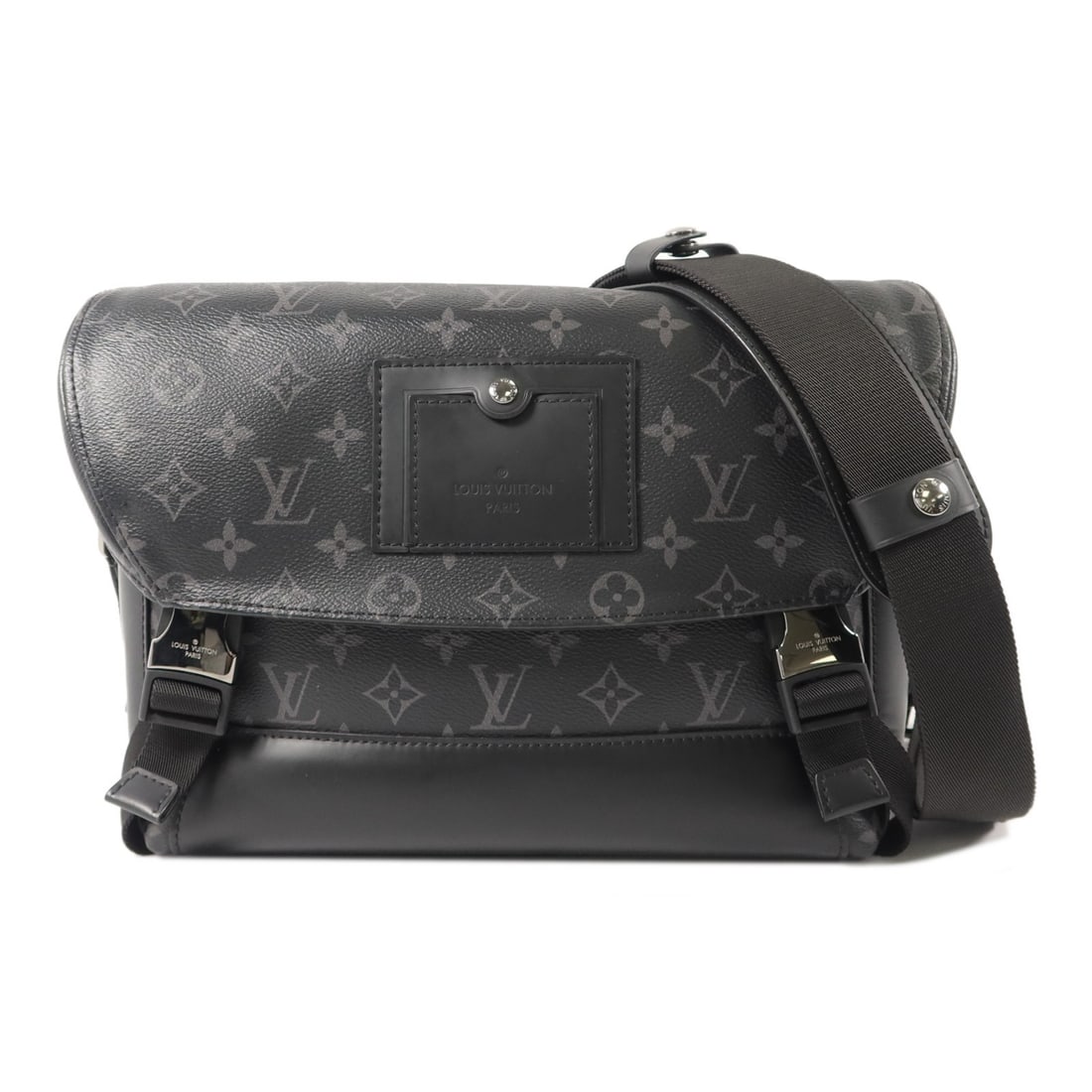 Louis Vuitton M40511 Voyager PM Messenger Bag Monogram Eclipse Black: Louis Vuitton M40511 Voyager PM Messenger Bag Monogram Eclipse Black Louis Vuitton LV Messenger PM Voyager shoulder bag, model M40511, in black Monogram Eclipse x PVC coated canvas. This mens bag is m