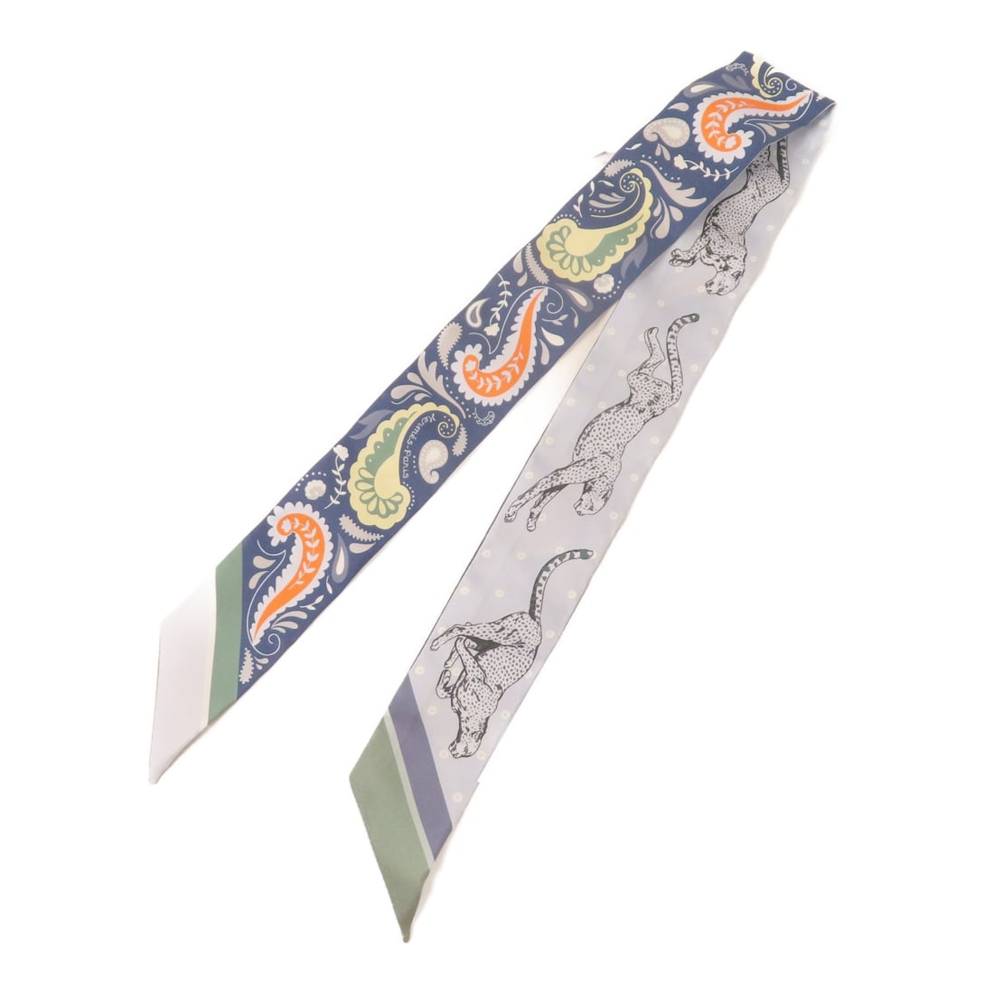 Hermes Twilly Silk Scarf Multicolor Blue with Storage Box: Hermes Twilly Silk Scarf Multicolor Blue with Storage Box Hermes Twilly scarf in silk with a multicolor and blue colorway. Designed for women, this regular-size scarf is made in France and comes with 