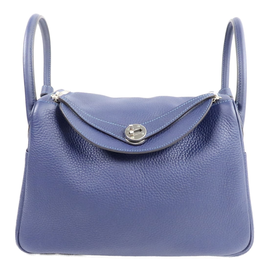 Hermes Lindy 30 Taurillon Clemence 2way Shoulder Bag Blue PHW: Hermes Lindy 30 Taurillon Clemence 2way Shoulder Bag Blue PHW Hermes PHW Lindy 30 shoulder bag in Taurillon Clemence and calfskin (cowhide), presented in Bleu Saphi/Colvert. This 2-way shoulder bag is