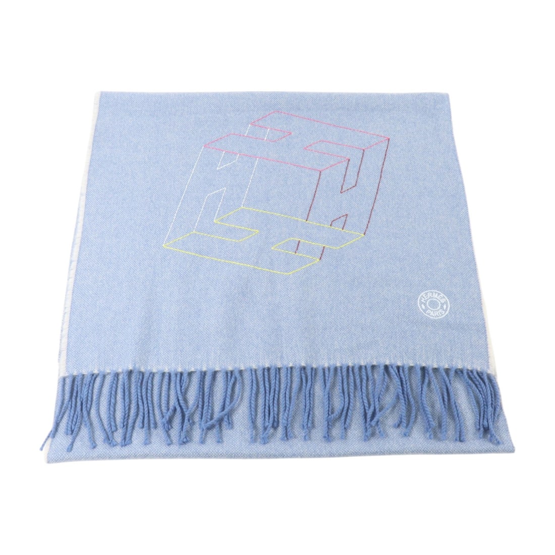 Hermes Cashmere Scarf 160x40cm Bleu Ciel Blue: Hermes Cashmere Scarf 160x40cm Bleu Ciel Blue A Hermes scarf in Bleu Ciel, made from cashmere and sized 160 cm x 40 cm (63.0 in x 15.7 in). The item is in AB Very Good condition and has no accessories