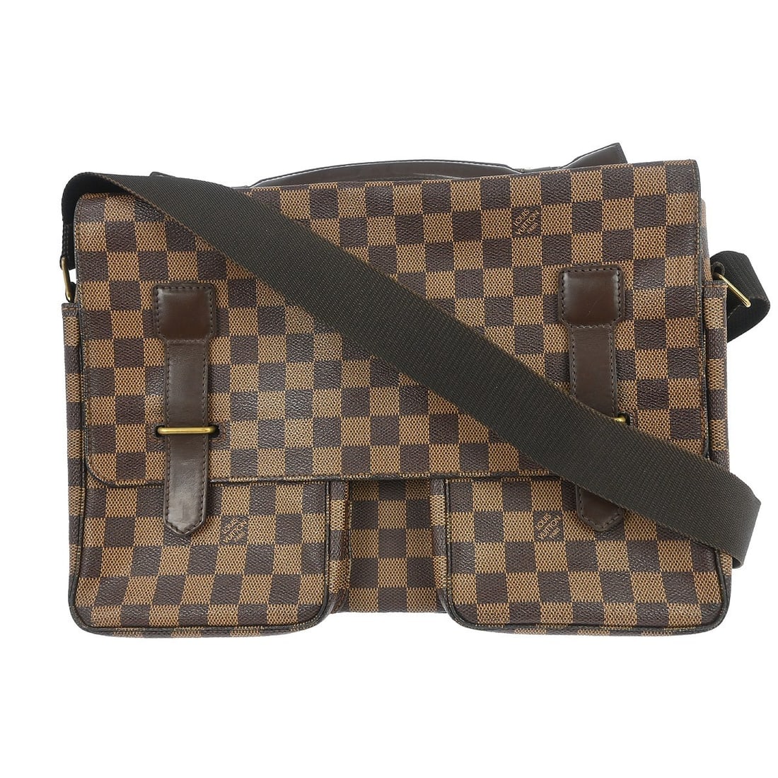 Louis Vuitton Broadway N42270 Damier crossbody business bag: Louis Vuitton Broadway N42270 Damier crossbody business bag Louis Vuitton Damier Broadway 2way handbag in brown Damier canvas and leather, made in France. It features a flap closure, adjustable cross-