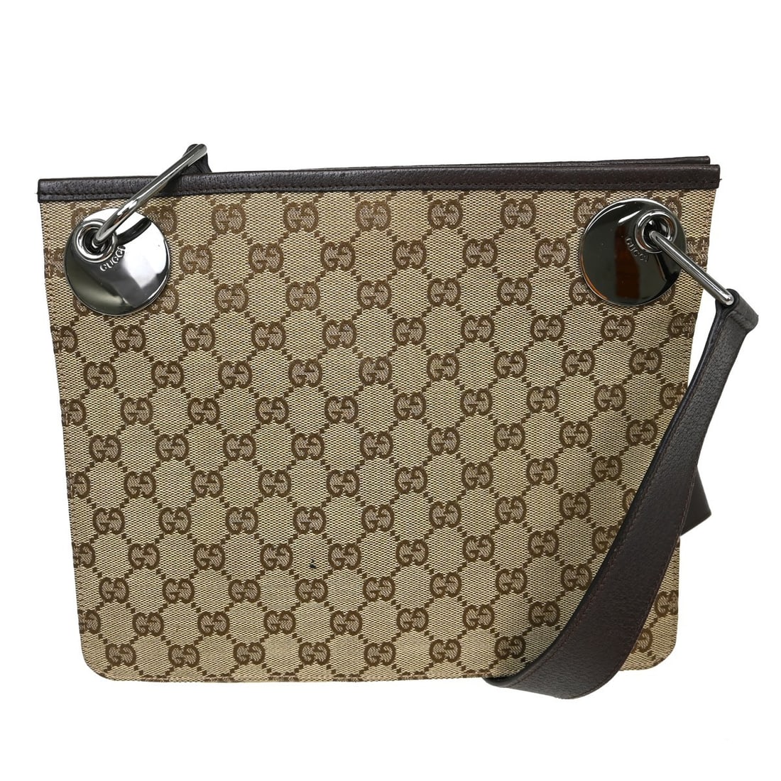Gucci GG Medium Shoulder Bag Beige Canvas Leather 120841 467891 (1 of 9)