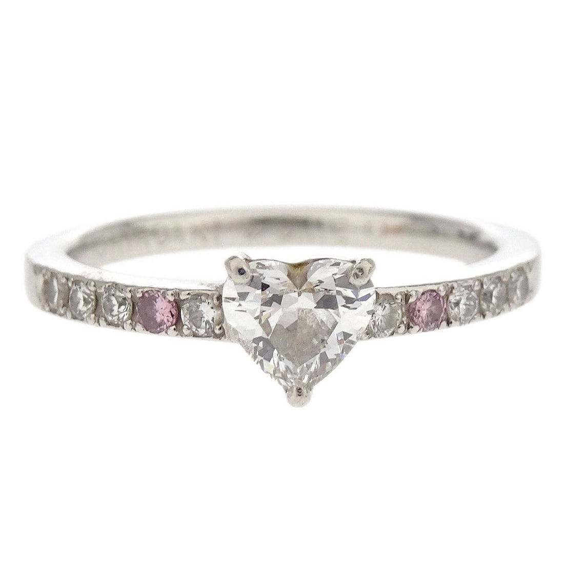 Vintage Pt900 Diamond Ring Size 50 No Brand: Vintage Pt900 Diamond Ring Size 50 No Brand Vintage no-brand ring crafted in Pt900 with a diamond accent. The ring has a silver-tone appearance and is described as being in very good condition, with a