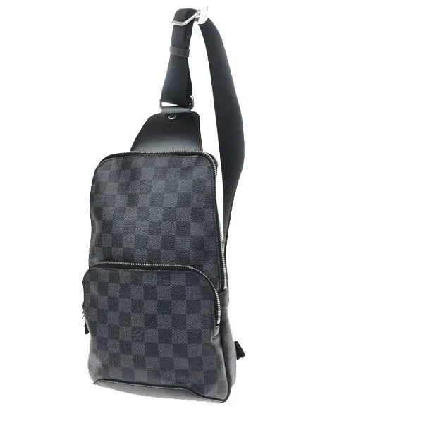 Louis Vuitton Avenue Sling Bag Damier Graphite Canvas Gray: Louis Vuitton Avenue Sling Bag Damier Graphite Canvas Gray Louis Vuitton Avenue Sling in Damier Graphite canvas. This unisex bag is presented in good condition with light scuffs, light dirt, light sta