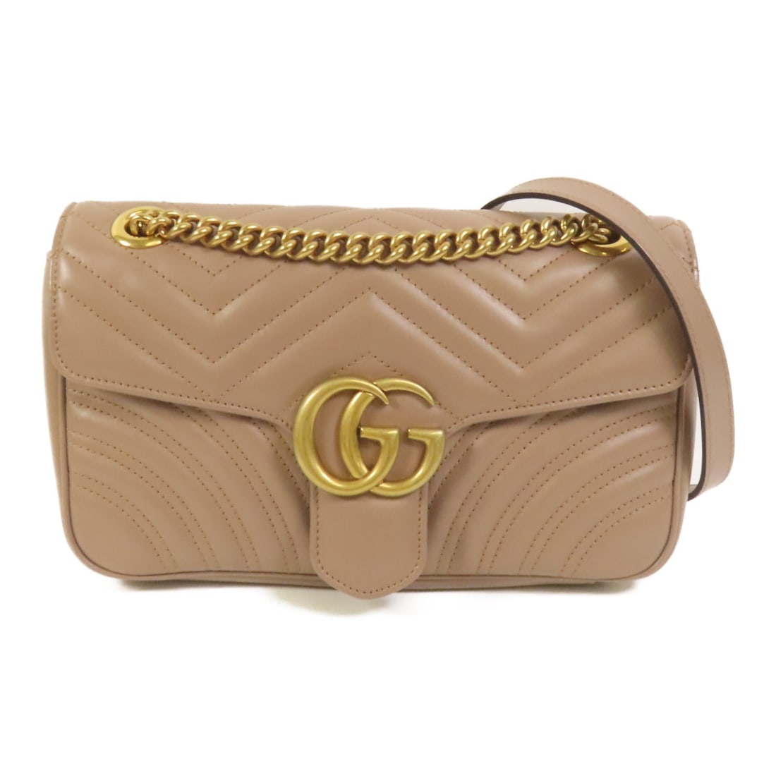 Gucci GG Marmont Brown Calfskin Shoulder Bag Gold Tone Hardware (1 of 16)