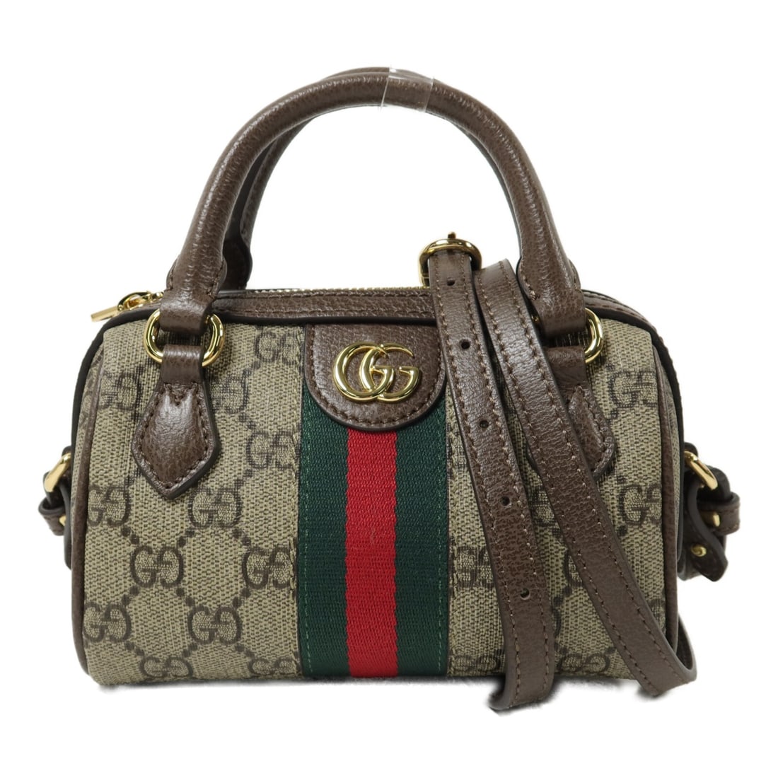 Gucci 781490 GG Supreme 2way Shoulder Bag Brown Coated Canvas: Gucci 781490 GG Supreme 2way Shoulder Bag Brown Coated Canvas A Gucci GG Supreme 2way shoulder bag in brown, made from PVC coated canvas. It features a shoulder strap, handle, padlock, and storage bag