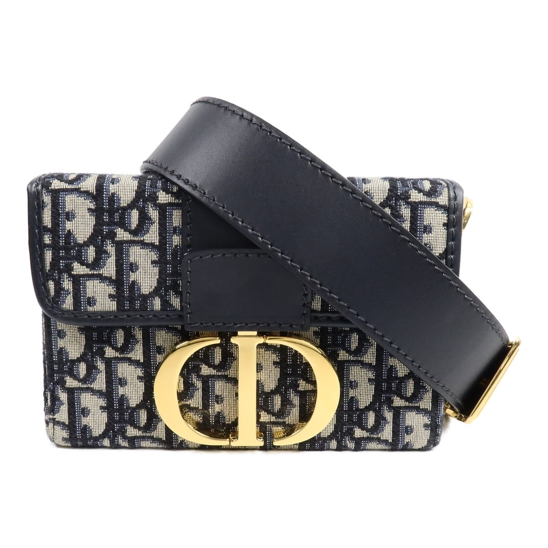 Dior Montaigne 30 Mini Canvas Shoulder Bag Blue CD GHW: Dior Montaigne 30 Mini Canvas Shoulder Bag Blue CD GHW A Christian Dior Montaigne 30 mini shoulder bag in blue canvas. This piece features a blue-on-blue colorway, an included shoulder strap, and come