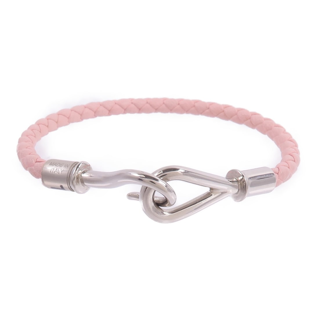 Hermes Jumbo H Swift Leather Bracelet Rose Sakura PHW: Hermes Jumbo H Swift Leather Bracelet Rose Sakura PHW A Hermes Jumbo H bracelet in Swift leather with a Rose Sakura colorway. The bracelet features PHW and comes with storage box and storage bags. Con