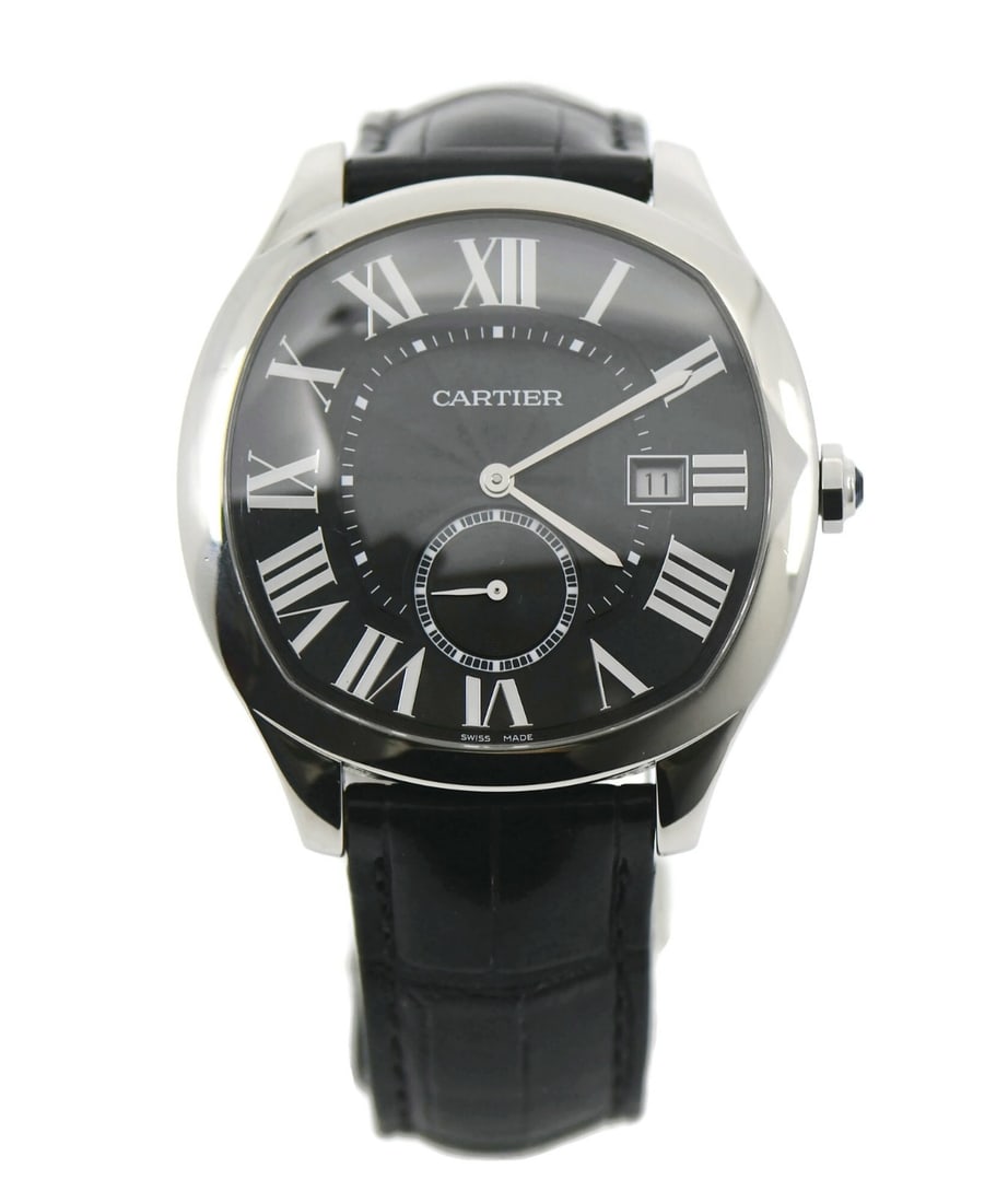 Cartier Drive de Cartier Stainless Steel Automatic Wristwatch WSNM0006: Cartier Drive de Cartier Stainless Steel Automatic Wristwatch WSNM0006 This Cartier Drive de Cartier wristwatch features a 41mm stainless steel case with a silver finish and a black dial adorned with 