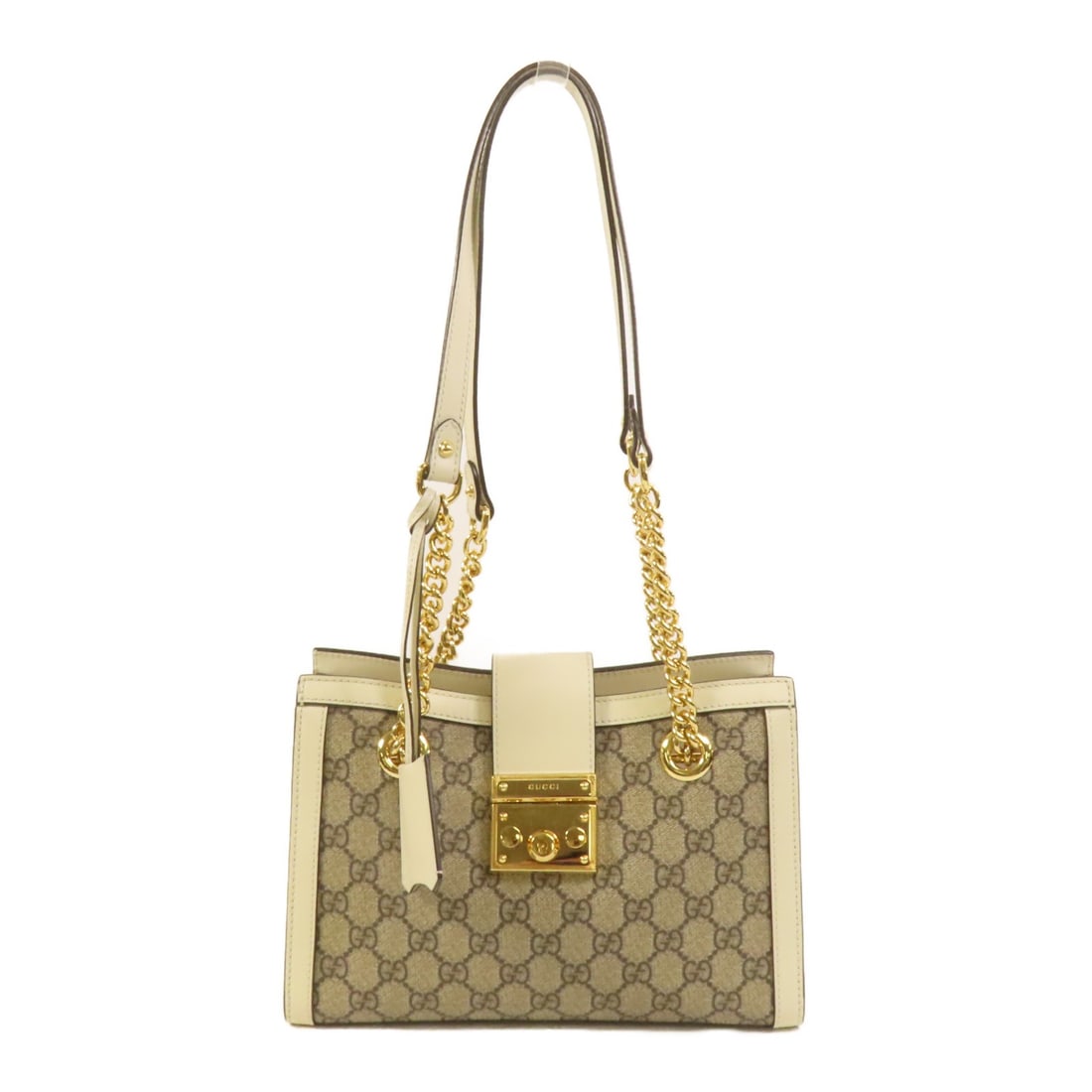 Gucci Padlock 498156 GG Shoulder Bag White PVC Coated Canvas (1 of 15)