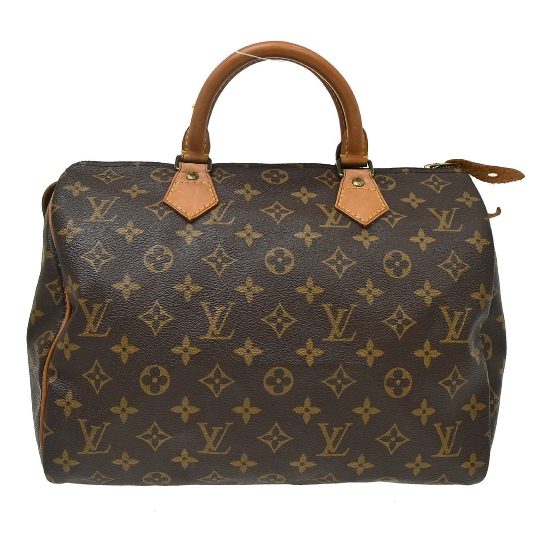 Louis Vuitton Speedy 30 Monogram Canvas Satchel M41526: Louis Vuitton Speedy 30 Monogram Canvas Satchel M41526 Vintage Louis Vuitton Speedy 30 handbag in Monogram canvas with leather double handles and a zip closure. This satchel-style top handle bag featu