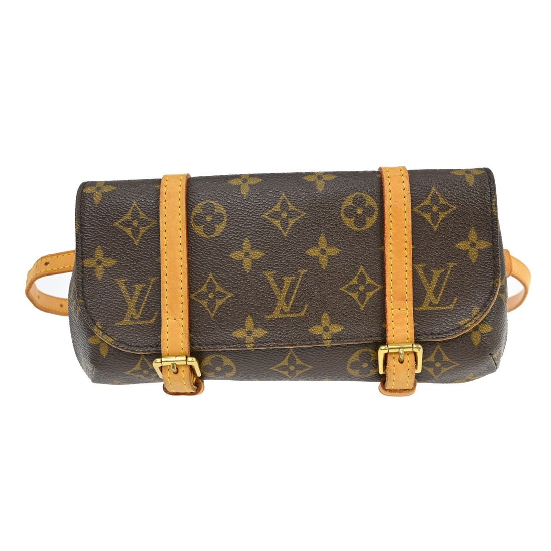 Louis Vuitton Marelle Monogram belt bag M51159 vintage: Louis Vuitton Marelle Monogram belt bag M51159 vintage Vintage Louis Vuitton Pochette Marelle belt bag in Monogram canvas with leather trim and a buckle closure. This women's bag features a brown exte