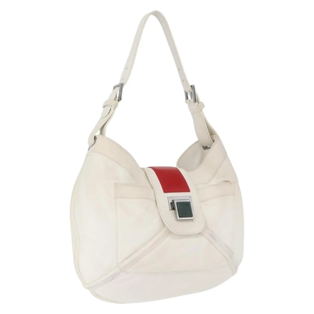 Loewe Anagram white leather shoulder bag 33cm x 23cm: Loewe Anagram white leather shoulder bag 33cm x 23cm Loewe Anagram leather item in white with a good overall condition. The exterior shows some loss of shape with slight rubbing and staining. The shou